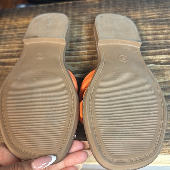 A New Day Women's Bright Orange Crisscross Sandals - Picture 3 of 4